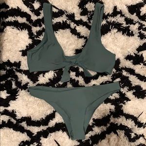 Tie front two piece bikini set